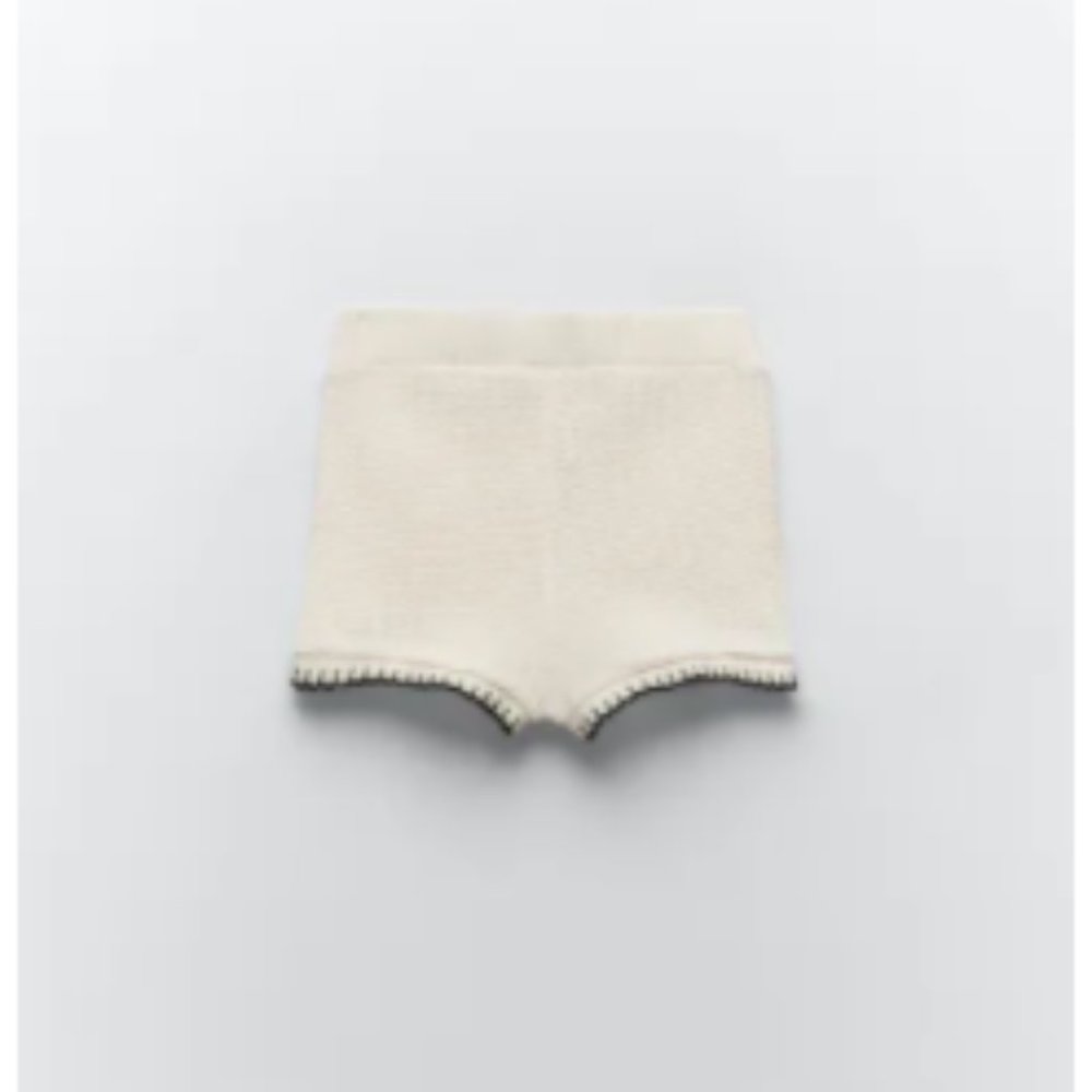WHITE ZARA CROCHET SHORTS BEIGE *NEVER WORN*